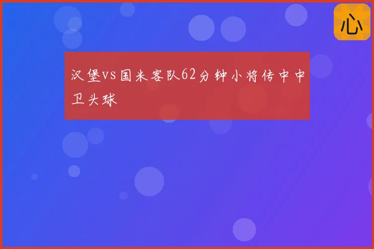 汉堡vs国米客队62分钟小将传中中卫头球